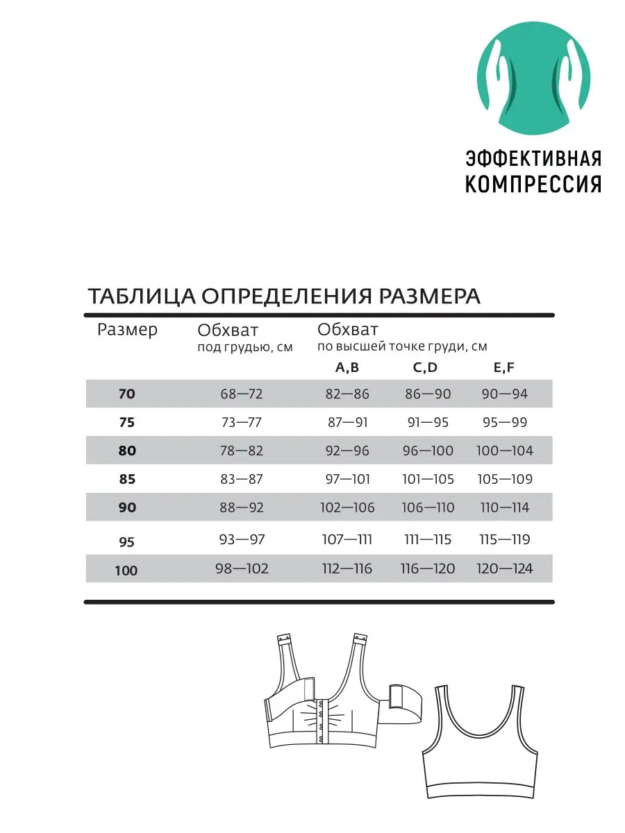 Бюстгальтер для женщин «Эффективная компрессия» черный